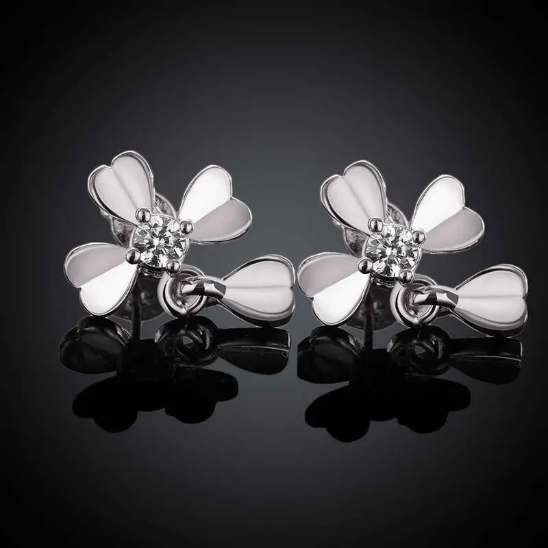 Sale 18K Gold Plated Earring Clover Stud Cufflinks Wedding 3