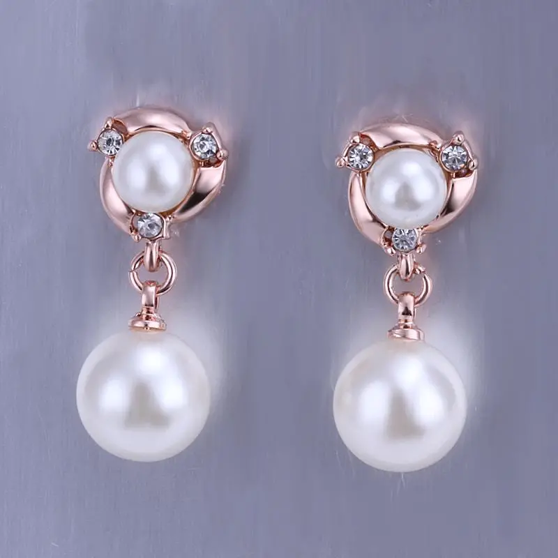 Sale 18K Gold Plated Earrings Double Beads Drop Earrings Kupe Horloge 131 1