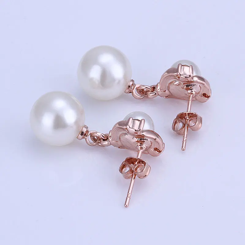 Sale 18K Gold Plated Earrings Double Beads Drop Earrings Kupe Horloge 131 2