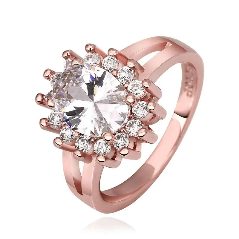 Sale 18K Gold Plating Rings White Flower Rose Color Anillos Bear Jewerly Accessories225 3