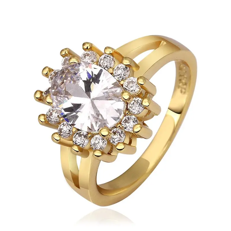 Sale 18K Gold Plating Rings White Flower Rose Color Anillos Bear Jewerly Accessories225 4