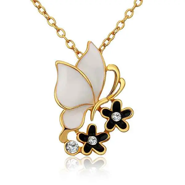 Sale 18K Real Gold Plated Choker Necklace Pull Double Butterfly Big Necklace Bijoux Women 79 1