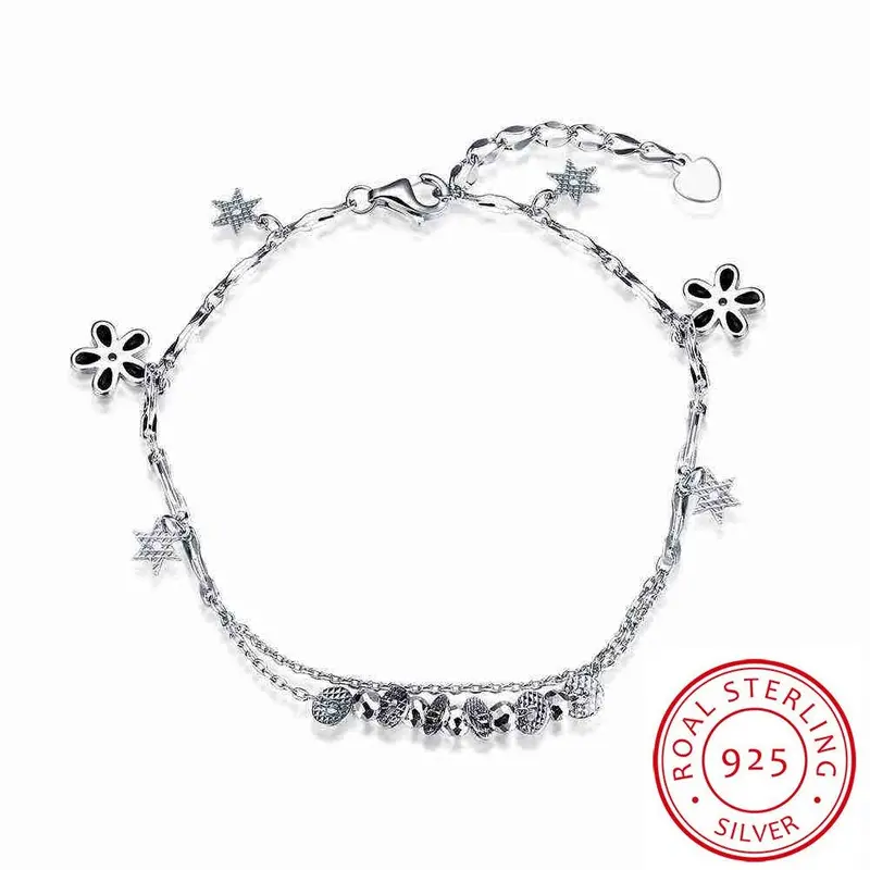 Sale 925 Silver Jewelry Bracelets Hanging Flower Heart Men Bracelet Jewelry Display Stvh 32 1