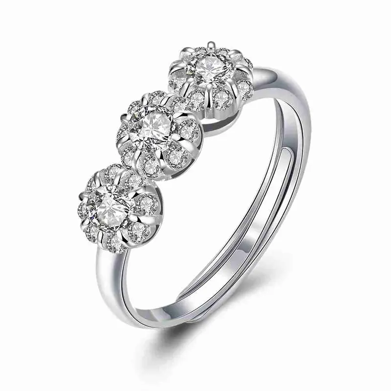 Sale 925 Silver Rings Insets Quartet Anillos Bear Elegant286 3
