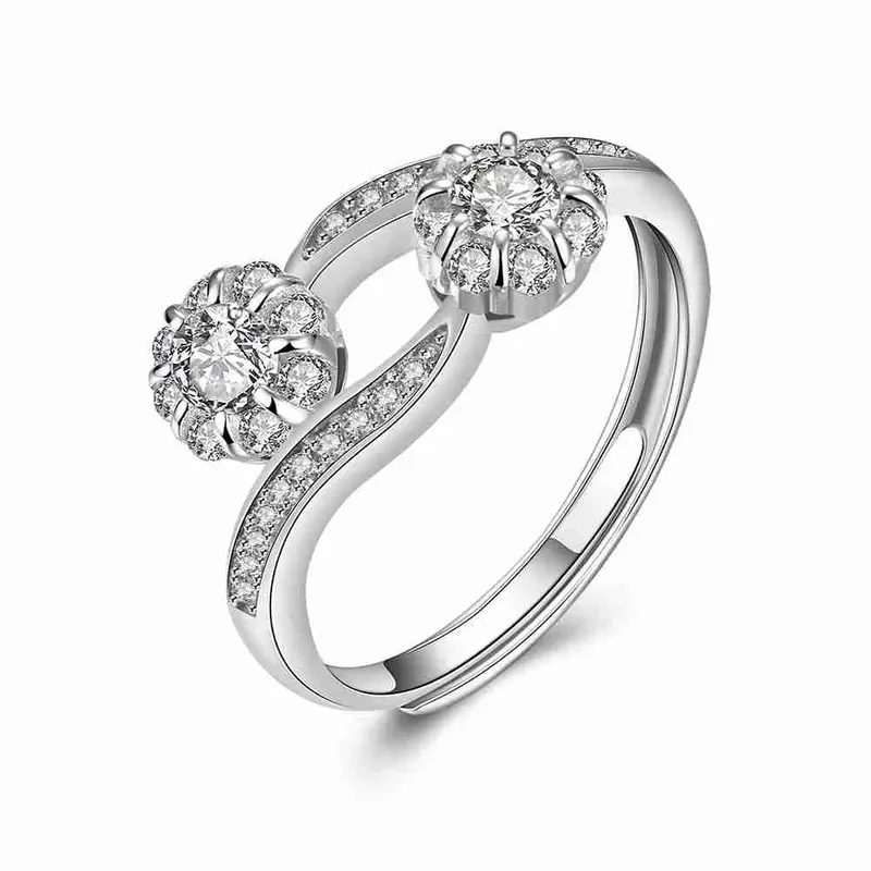 Sale 925 Silver Rings Insets Quartet Anillos Bear Elegant286 4