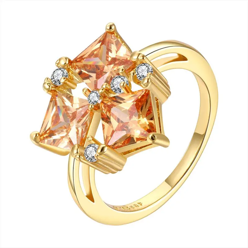 Sale Acessorios Para Mulher Wedding Ring Square Stone 18K Color Anel De Ouro Elegant156 1