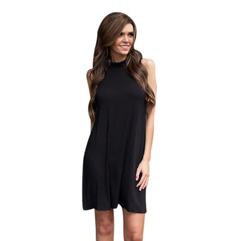 Sale Dress Women Casual Sleeveless Cotton Black Short Mini Dress Dresses Big Sizes Plus Size Women Clothing Feida 3