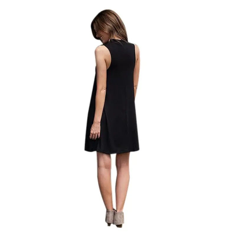 Sale Dress Women Casual Sleeveless Cotton Black Short Mini Dress Dresses Big Sizes Plus Size Women Clothing Feida 4