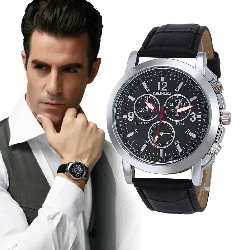 Sale Luxury Crocodile Faux Leather Men's Analog Watch Watches Watches Relogio Masculino Gift Famous 1