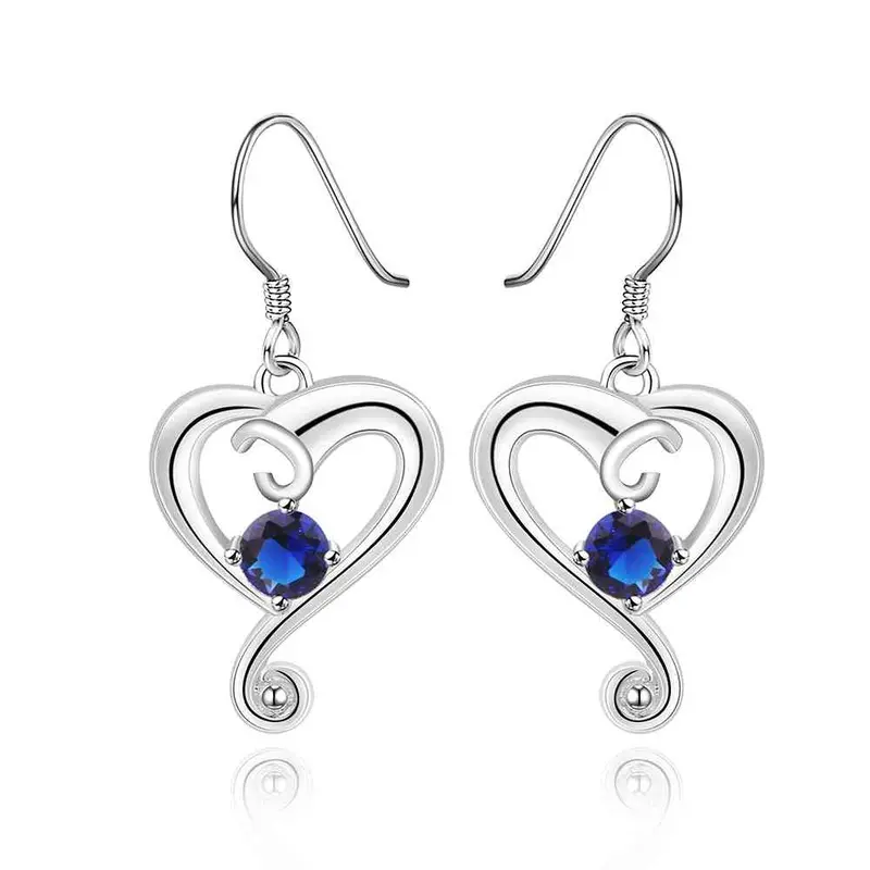Sale Silver Earings Cloud Heart Purple Drop Cuff 19 4