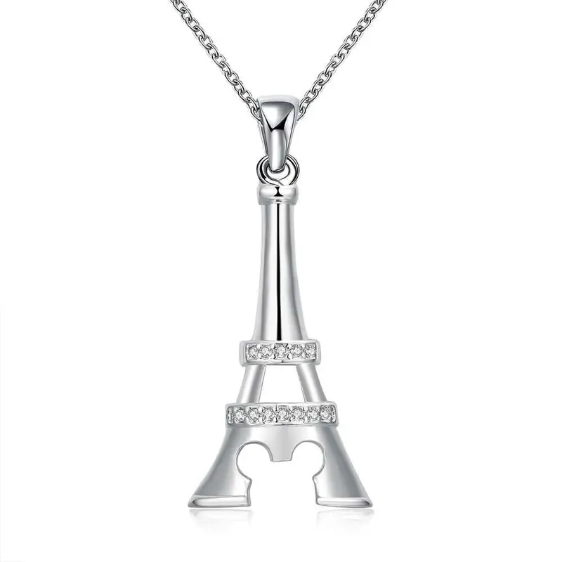 Sale Silver Pendant Tower Shaped Insets Collier Femme Margarida 7 1 1
