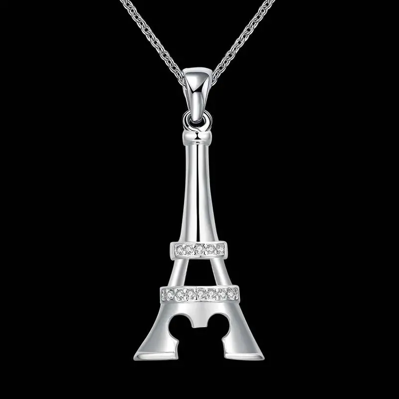 Sale Silver Pendant Tower Shaped Insets Collier Femme Margarida 7 1 2