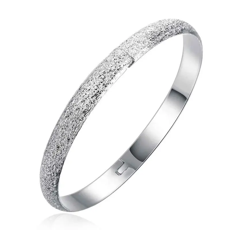 Sale Silver Plated Bangles Sand Circle Women Bracelet Floating Charms Smtb 54 1
