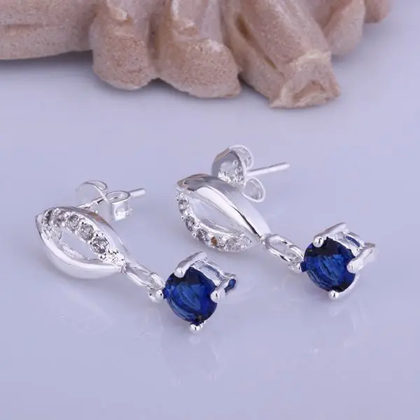 Sale Silver-Plated Earrings Mouth Blue Stone Stud Pendientes Bear Margarida 1