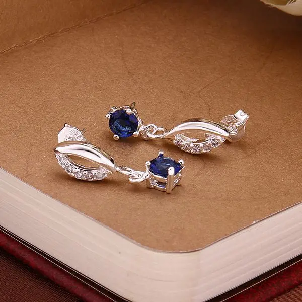 Sale Silver-Plated Earrings Mouth Blue Stone Stud Pendientes Bear Margarida 2