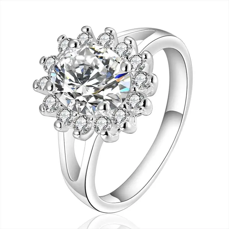 Sale Silver Plated Engagement Rings Sunflower Inlaid Stone Anel Feminino Personalized1 3 1