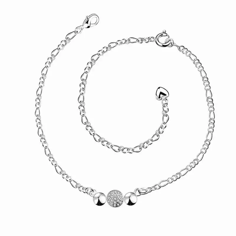 Sale Silver Plated Jewelry Anklets Beads Connected Ankle Bracelet Men Jewelry 1