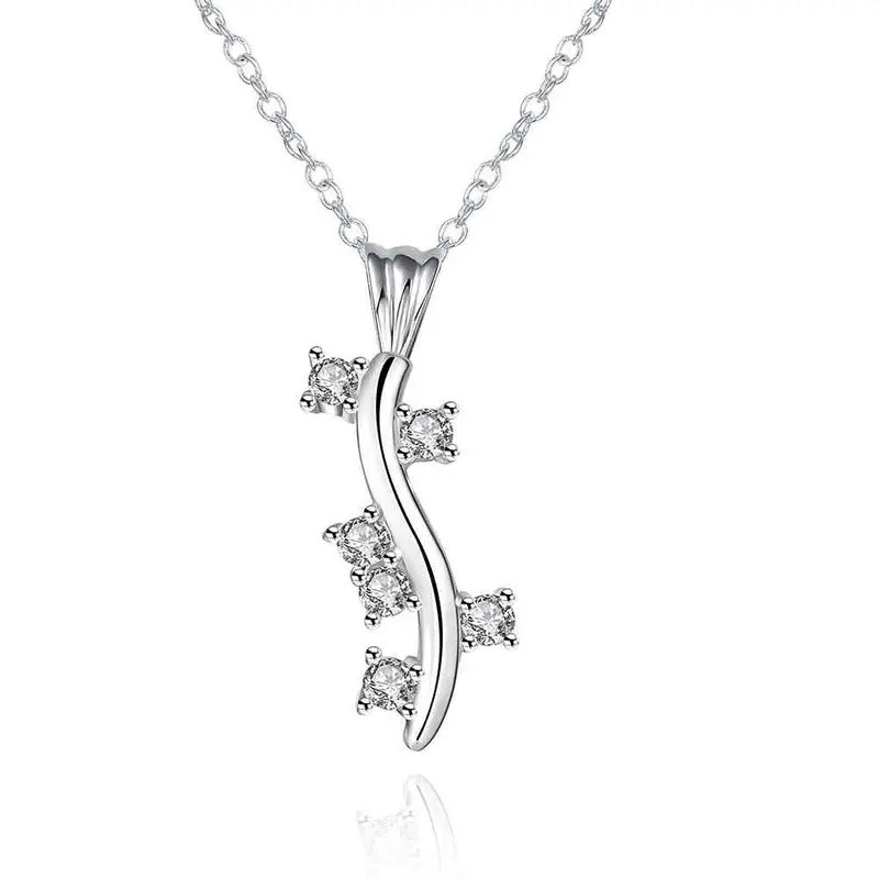 Sale Silver Plated Necklace Women Branch Crystal Choker Personalized 825 1