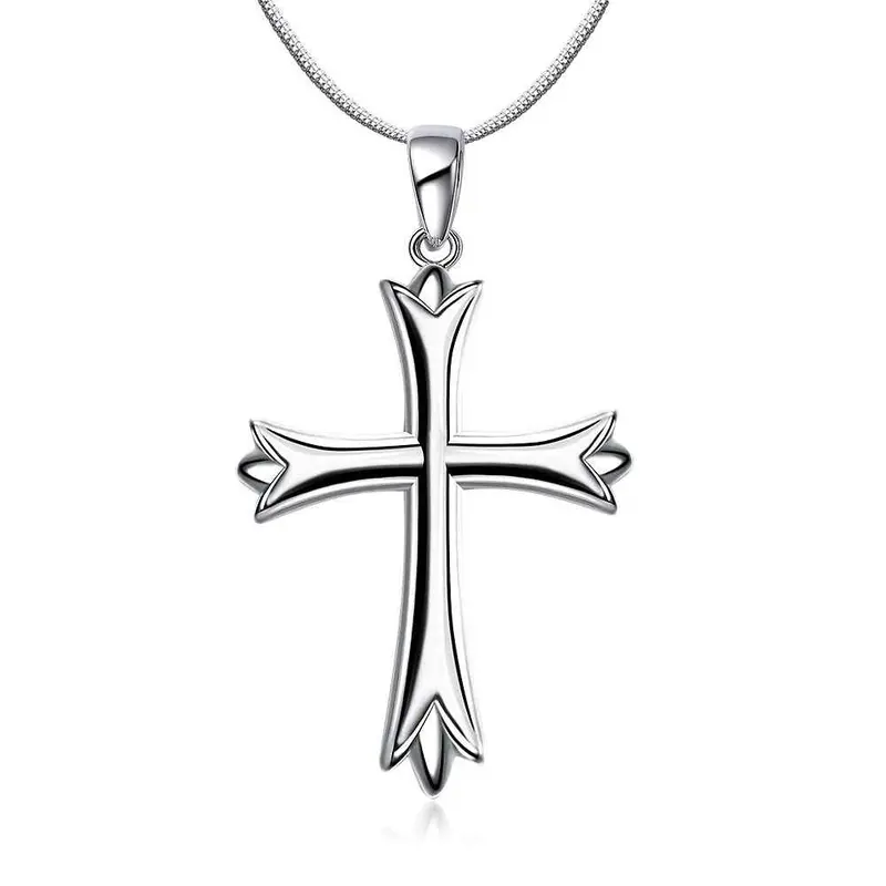 Sale Silver Plated Necklaces Cross Collares Jewelry European Style 29 1