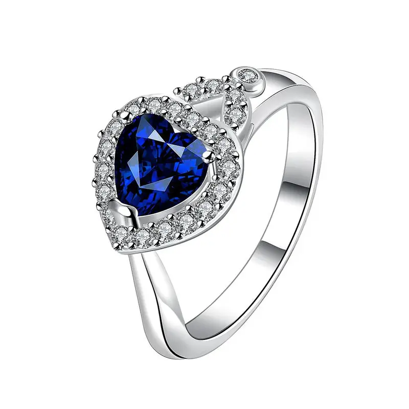 Sale Silver Plated Wedding Ring Strawberry Blue Anel Masculino Diy335 10