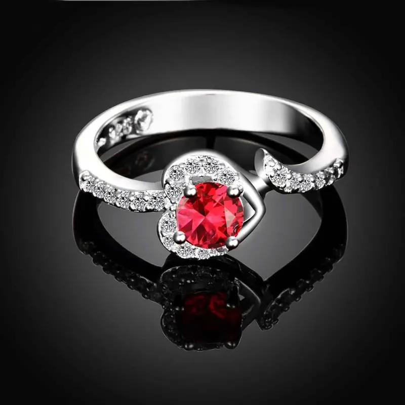 Sale Silver Plated Wedding Ring Strawberry Blue Anel Masculino Diy335 2