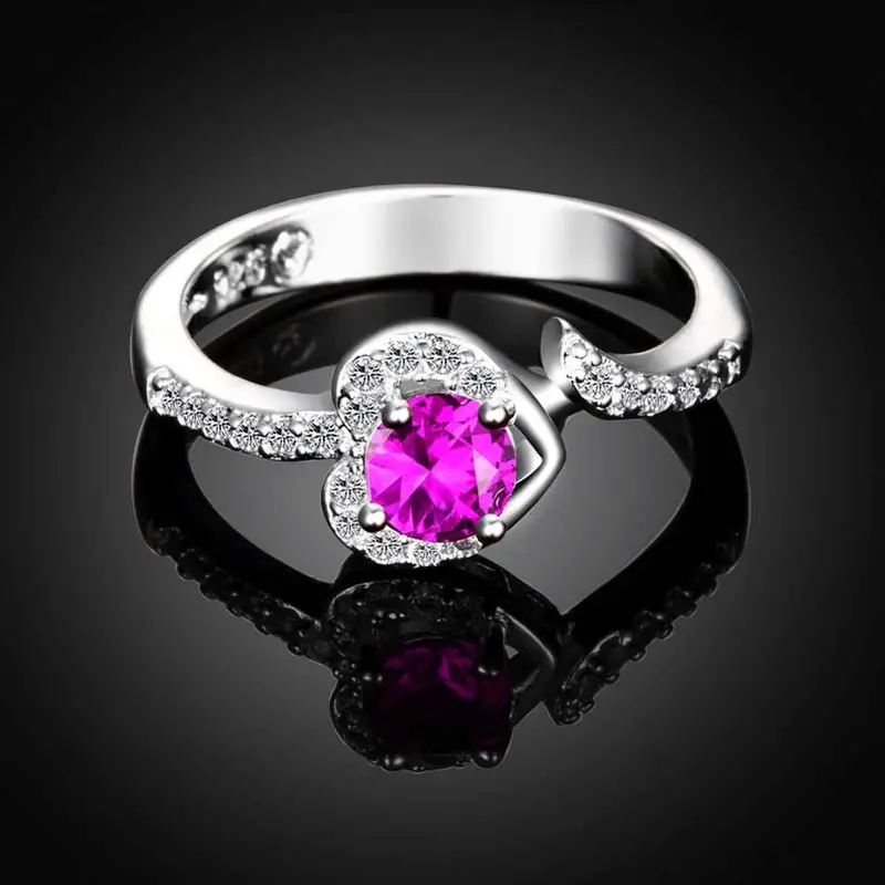 Sale Silver Plated Wedding Ring Strawberry Blue Anel Masculino Diy335 4