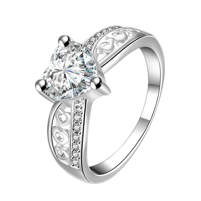 Sale Silver Plated Wedding Ring Strawberry Blue Anel Masculino Diy335 9