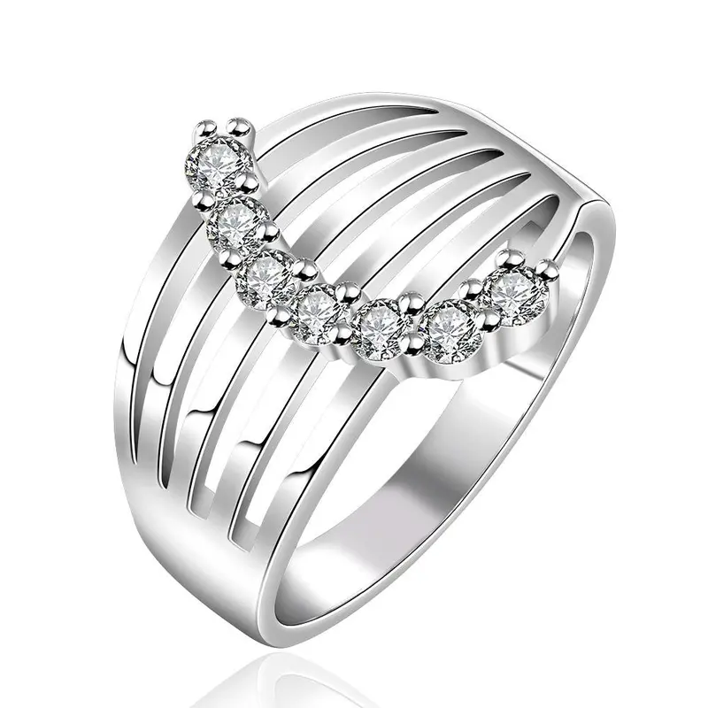 Sale Silver Rings For Men Three Line And Wing Aliancas Men Jewelry 83 2