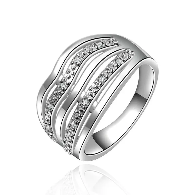 Sale Silver Rings For Men Three Line And Wing Aliancas Men Jewelry 83 3