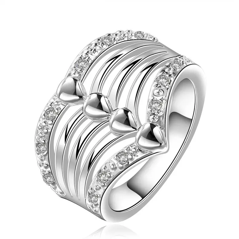 Sale Silver Rings For Men Three Line And Wing Aliancas Men Jewelry 83 4