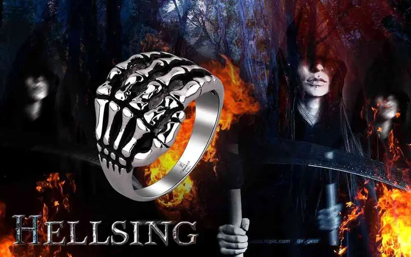 Sale Stainless Steel Rings Skull Hands Aliancas Horloge124 4
