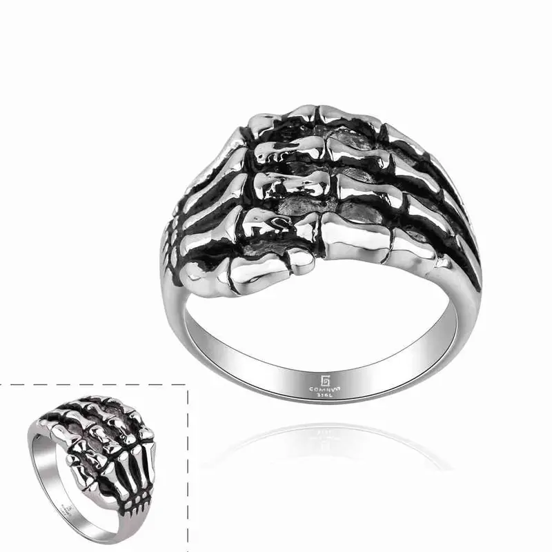 Sale Stainless Steel Rings Skull Hands Aliancas Horloge124 5