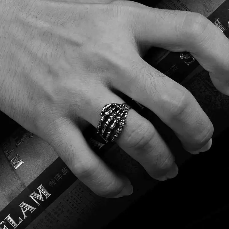 Sale Stainless Steel Rings Skull Hands Aliancas Horloge124 6