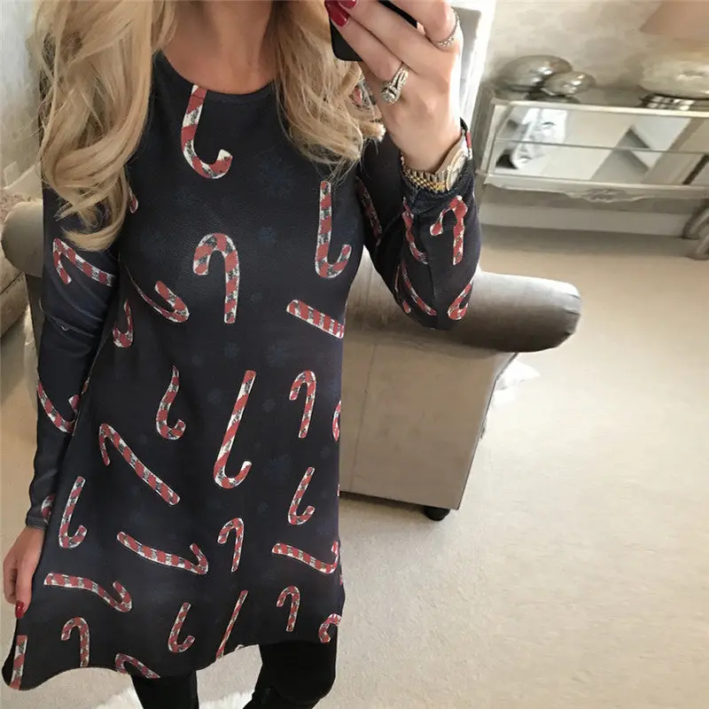 Santa Claus Dress Robe Noel Christmas Dress For Women Robe Kerst Jurk Dames Long Sleeve Flared Dress 13