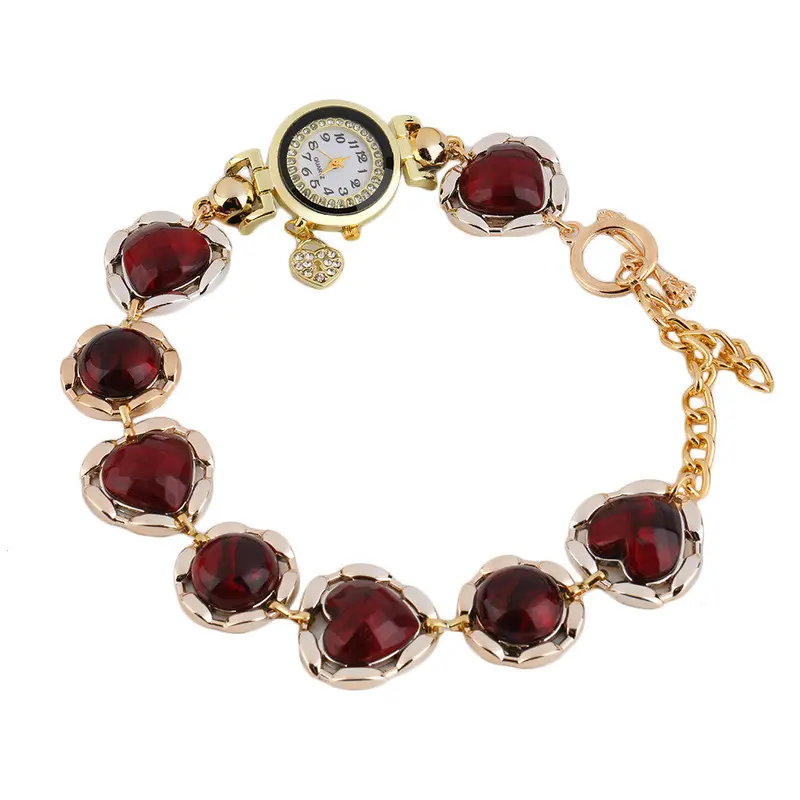 Sapphire Nice Winding Bracelet Heart Rhinestone Watch Bracelet Watch Quartz Watch For Girlfriend Gifts 1