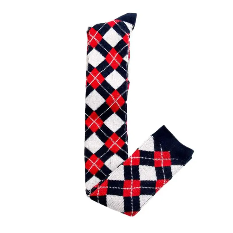 Sbritish Style Sexygirl Plaid Cotton Thigh High Stocking Over The Knee Socksdating Stockings 1