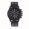 Sbusiness Quartz Watch Sport Military Watches With Leather Band Large Dial Anti Sliding Watch 2