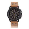 Sbusiness Quartz Watch Sport Military Watches With Leather Band Large Dial Anti Sliding Watch 3