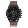 Sbusiness Quartz Watch Sport Military Watches With Leather Band Large Dial Anti Sliding Watch 4