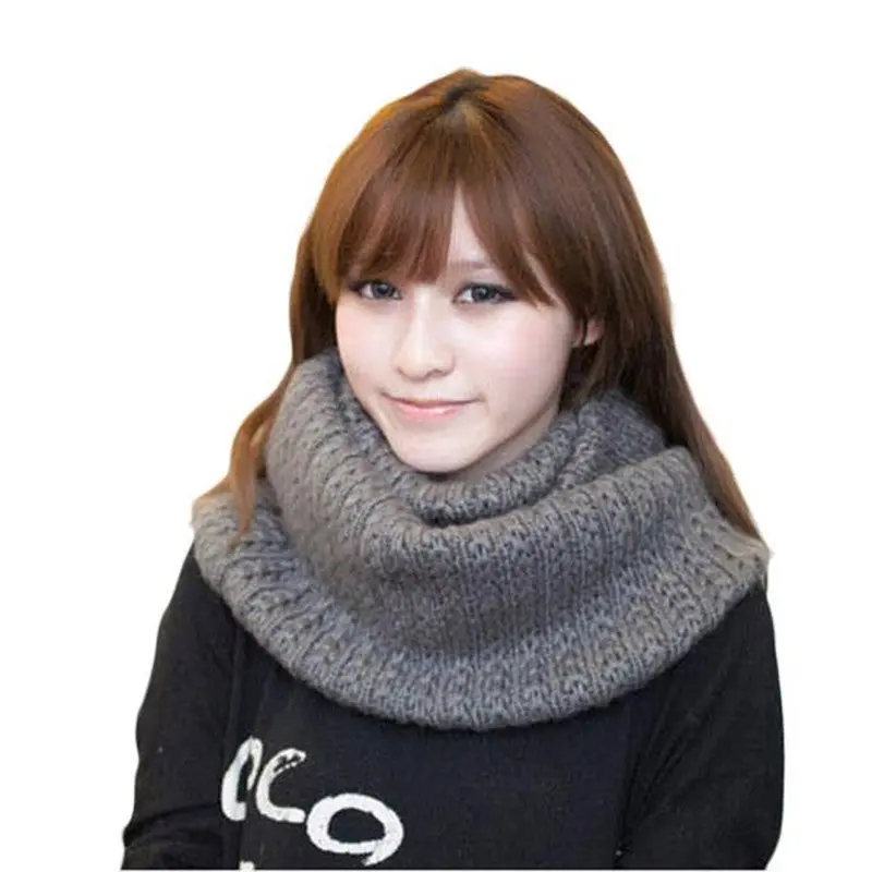 Scarf Foulard Lovers Knitted Circle Wool Scarf Shawl Wrap Warm Collar &P2 1