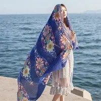 Scarf From India Beach Poncho Loose Scarves Casual Ladies Ethnic Style Scarfs Head Sarong Wrap Shawl 1