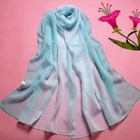 Scarf From India Poncho Beach Scarves Sexy Lady Gradient Color Long Wrap Women's Loose Casual Shawl Chiffon Scarfs 10