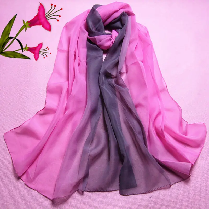 Scarf From India Poncho Beach Scarves Sexy Lady Gradient Color Long Wrap Women's Loose Casual Shawl Chiffon Scarfs 4