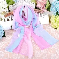 Scarf From India Poncho Beach Scarves Sexy Lady Gradient Color Long Wrap Women's Loose Casual Shawl Chiffon Scarfs 5