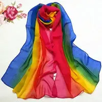 Scarf From India Poncho Beach Scarves Sexy Lady Gradient Color Long Wrap Women's Loose Casual Shawl Chiffon Scarfs 6