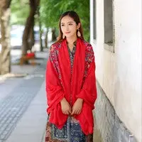 Scarf From India Poncho Scarves Shawls Beach Cover Up Women National Embroidery Sarong Wrap Scarfs 12