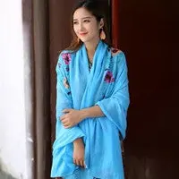 Scarf From India Poncho Scarves Shawls Beach Cover Up Women National Embroidery Sarong Wrap Scarfs 13