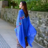 Scarf From India Poncho Scarves Shawls Beach Cover Up Women National Embroidery Sarong Wrap Scarfs 3