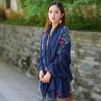 Scarf From India Poncho Scarves Shawls Beach Cover Up Women National Embroidery Sarong Wrap Scarfs 5