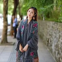 Scarf From India Poncho Scarves Shawls Beach Cover Up Women National Embroidery Sarong Wrap Scarfs 6